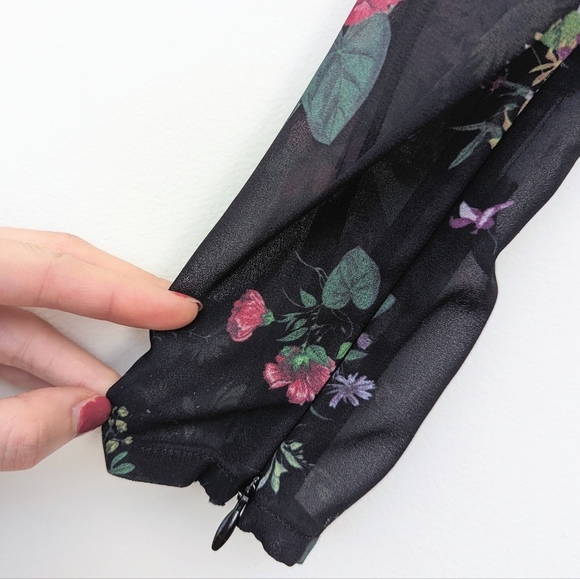 AMUR Pasqualena Midi Dress in black floral print, Size 0-4 - Picture 10 of 11